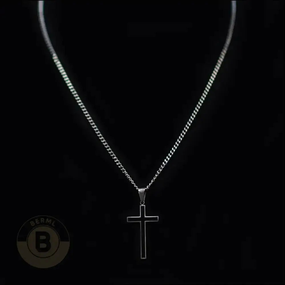 Eresenio Stainless Steel Chain Necklace with Crucifix Pendant - BERML BY DESIGN JEWELRY FOR MEN