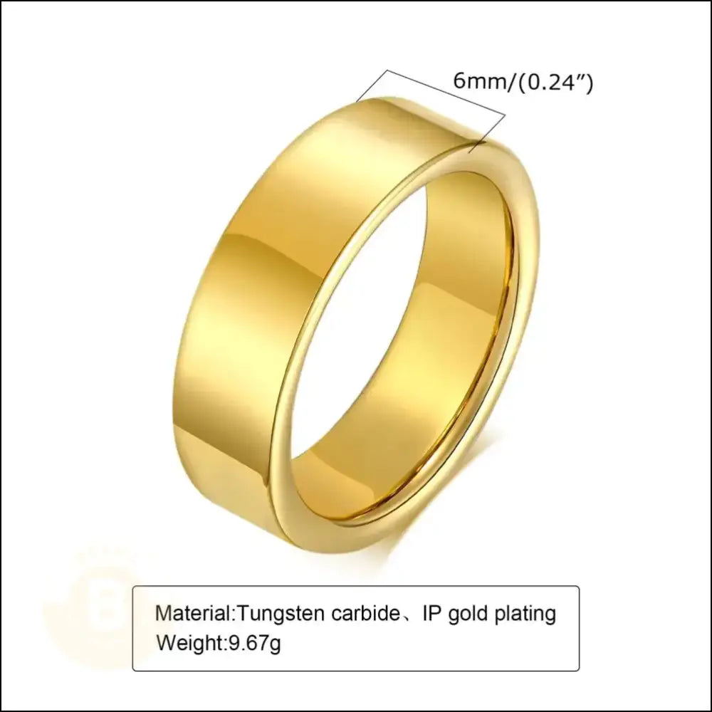 Eudel Golden Tungsten Carbide Band - BERML BY DESIGN JEWELRY FOR MEN