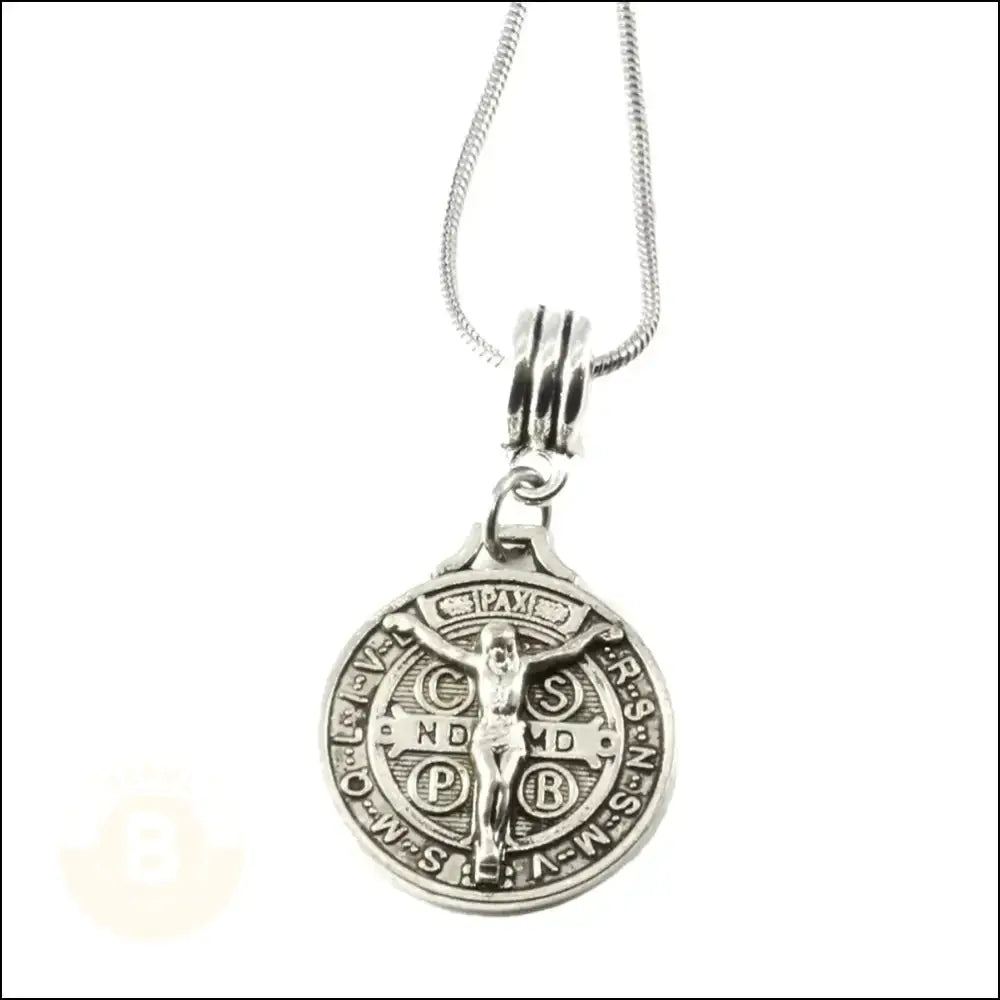Festo Saint Benedict Medal Pendant with Snake Chain Necklace - BERML BY DESIGN JEWELRY FOR MEN