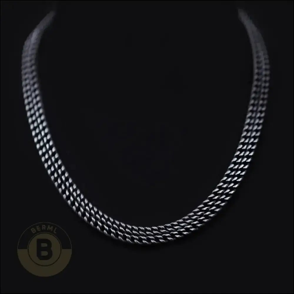 Gerardo Vintage Black Double Foxtail Chain, 12mm - BERML BY DESIGN JEWELRY FOR MEN
