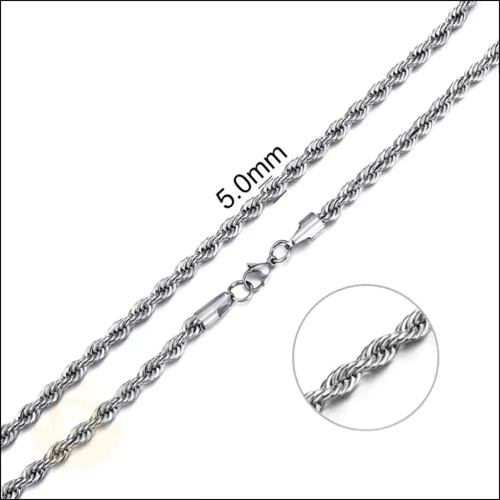 Grady Stainless Steel Rope Chain Necklace - BERML BY DESIGN JEWELRY FOR MEN