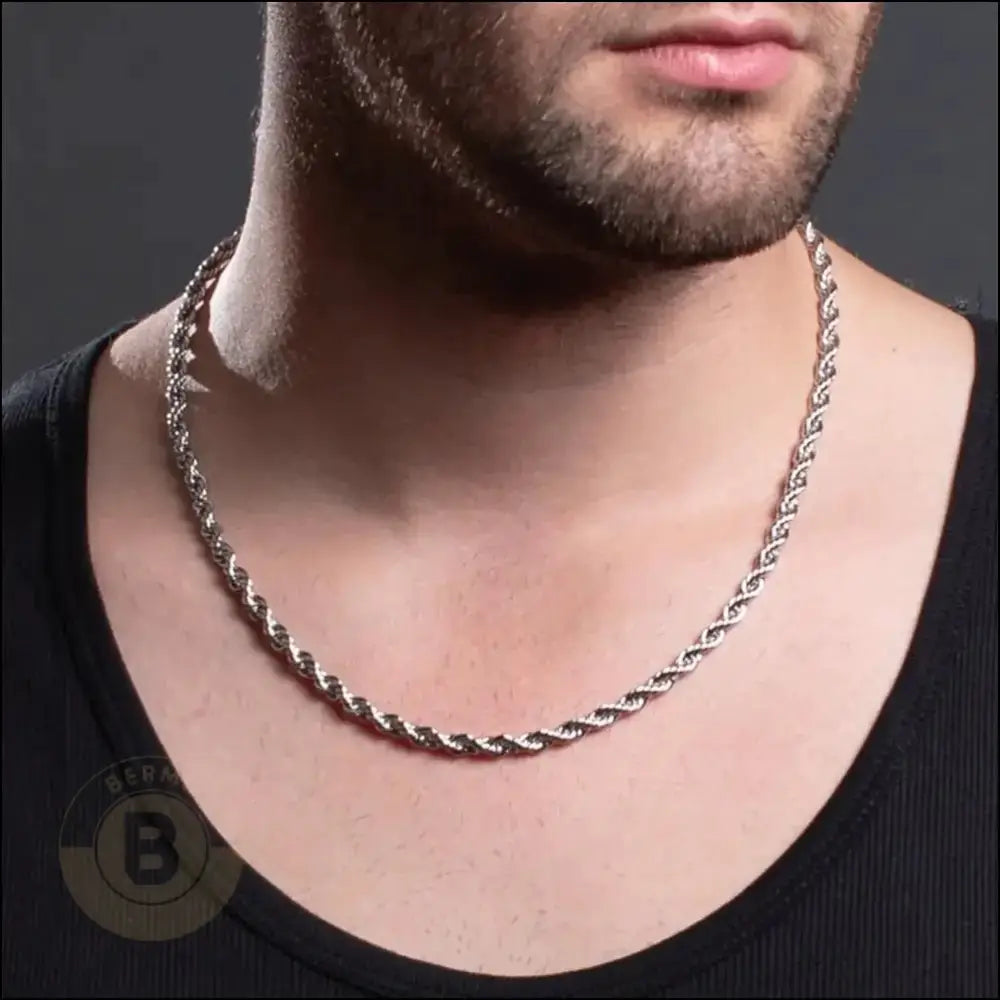 Grady Stainless Steel Rope Chain Necklace - BERML BY DESIGN JEWELRY FOR MEN