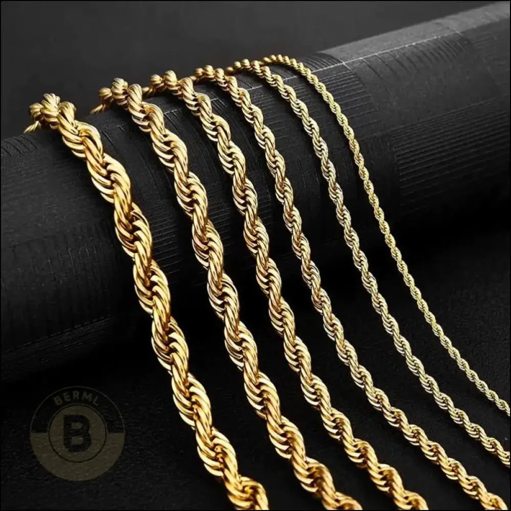 Graham Stainless Steel Rope Chain Necklace - BERML BY DESIGN JEWELRY FOR MEN