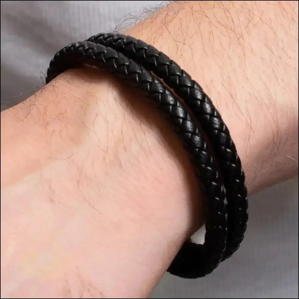 Idris Stainless Steel & Braided Cowhide Rope Bracelet - BERML BY DESIGN JEWELRY FOR MEN