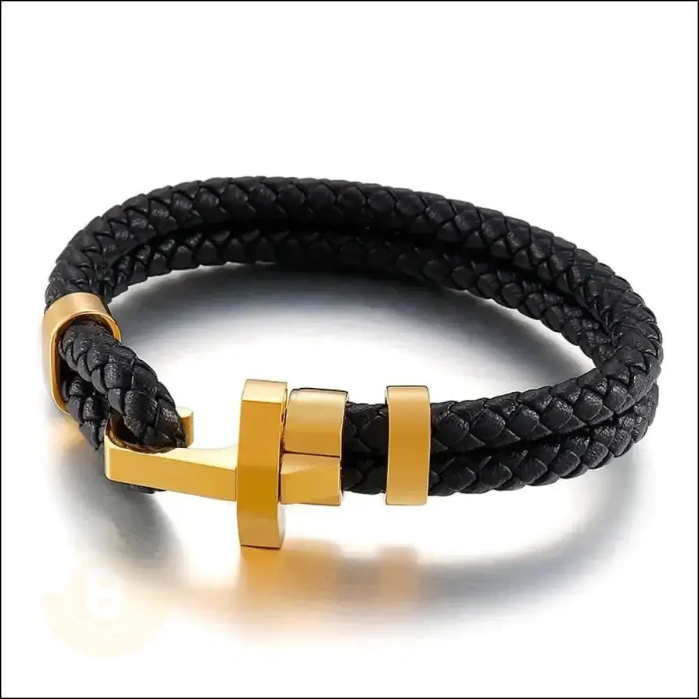 Idris Stainless Steel & Braided Cowhide Rope Bracelet - BERML BY DESIGN JEWELRY FOR MEN