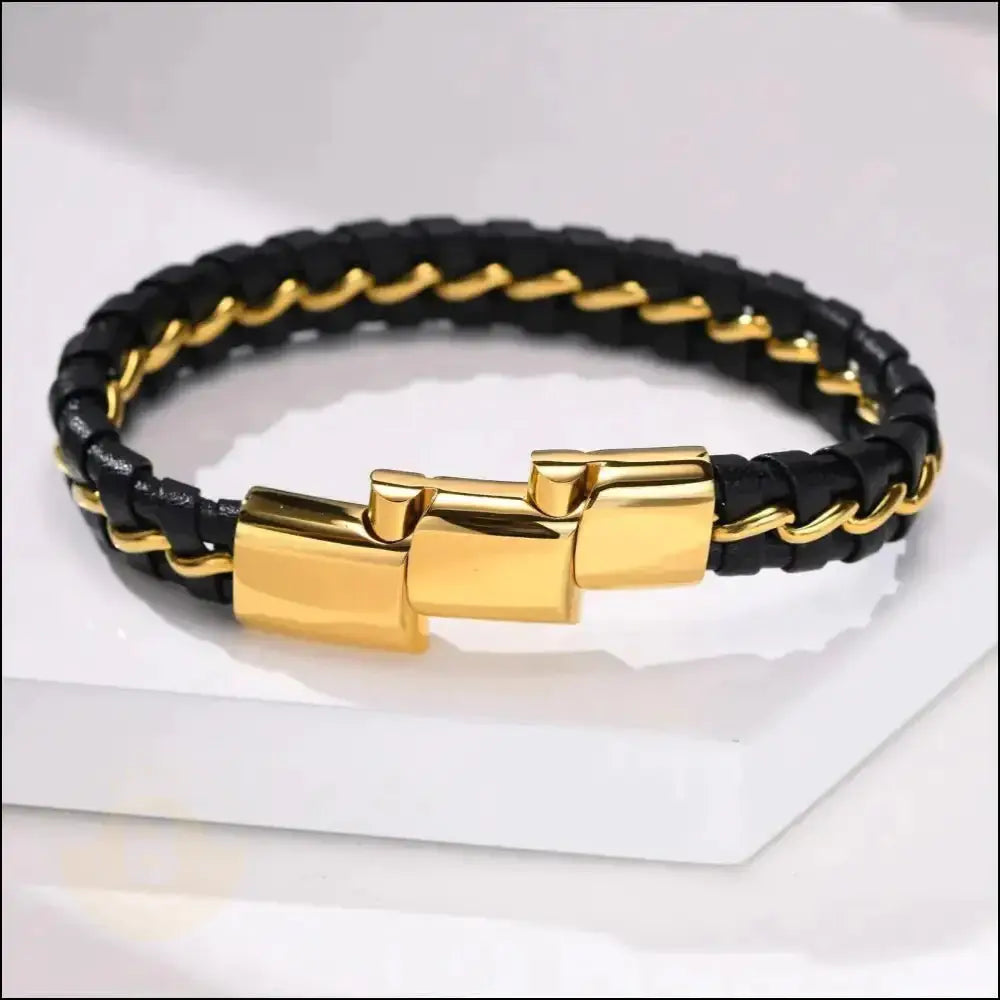 Ignacius Leather & Chain Bracelet - BERML BY DESIGN JEWELRY FOR MEN