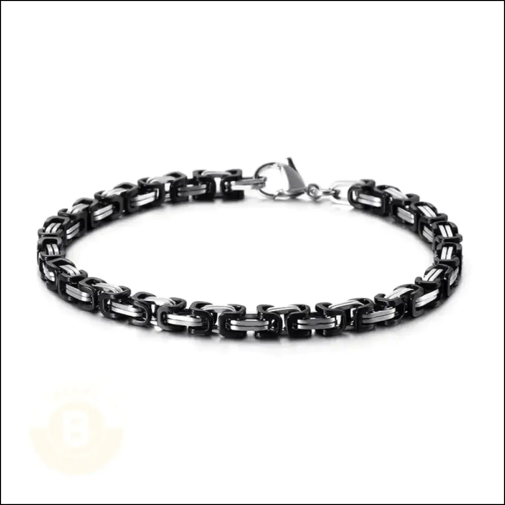 Ishico Stainless Steel Byzantine Chain Bracelet Collection - BERML BY DESIGN JEWELRY FOR MEN