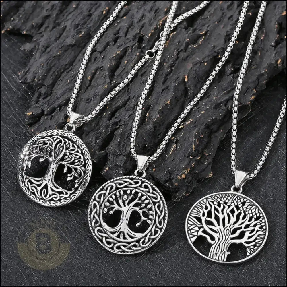 Iver Tree of Life Pendant with Box Chain - BERML BY DESIGN JEWELRY FOR MEN