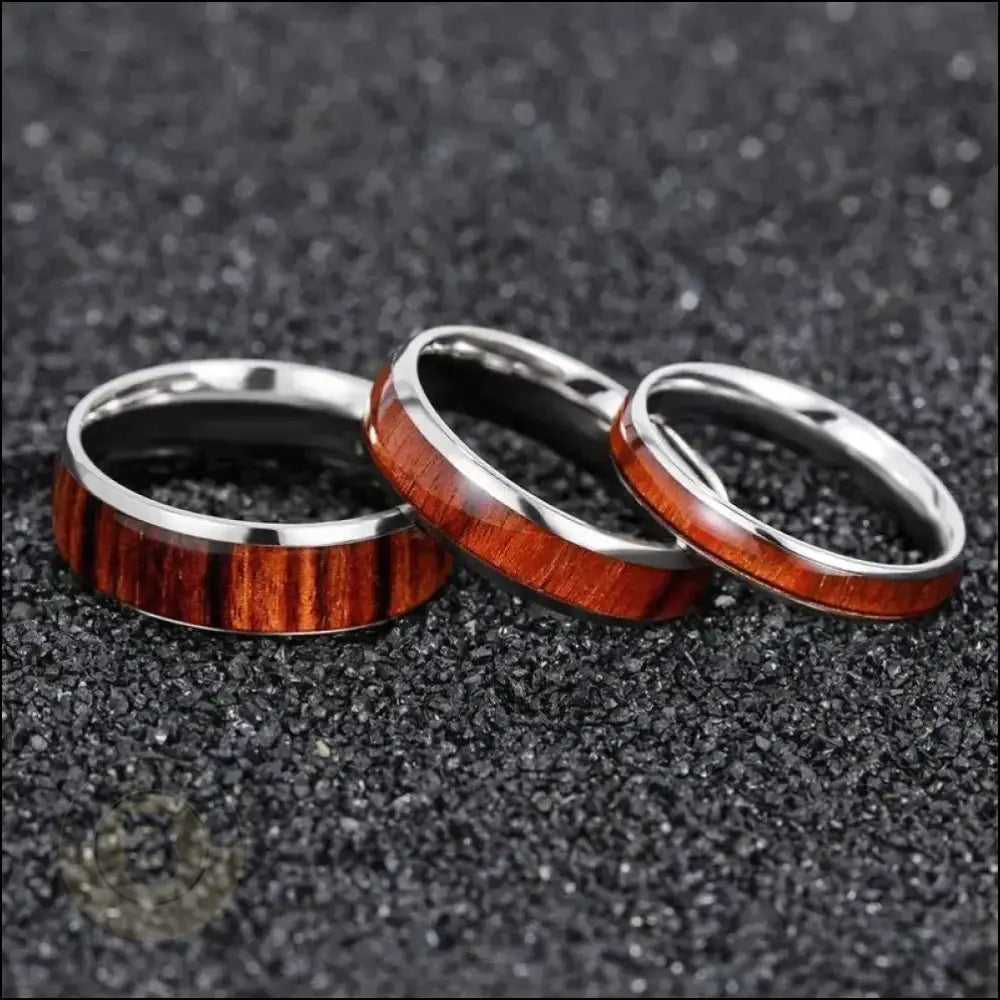 Jakoby Stainless Steel Band with Koa Wood Inlay - BERML BY DESIGN JEWELRY FOR MEN