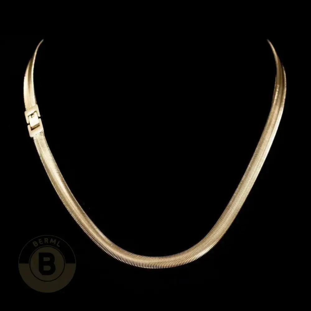Liborio Stainless Steel 8mm Flat Snake Chain Necklace - BERML BY DESIGN JEWELRY FOR MEN