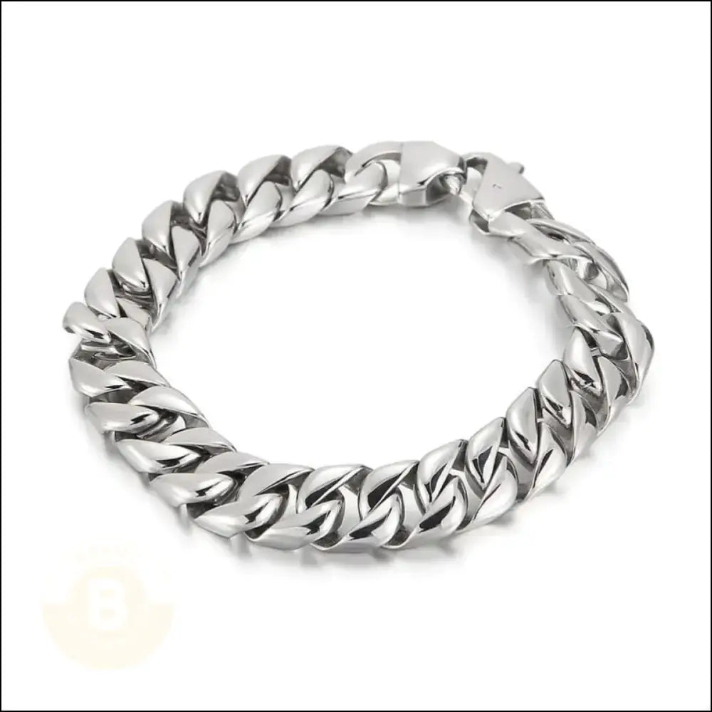 Maurizio Stainless Steel Chain Bracelet, 12mm Wide - BERML BY DESIGN JEWELRY FOR MEN
