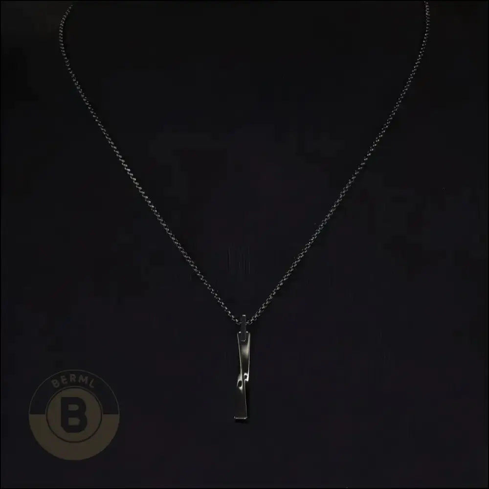 Parker Vertical Mobius Bar with Box Chain Necklace - BERML BY DESIGN JEWELRY FOR MEN