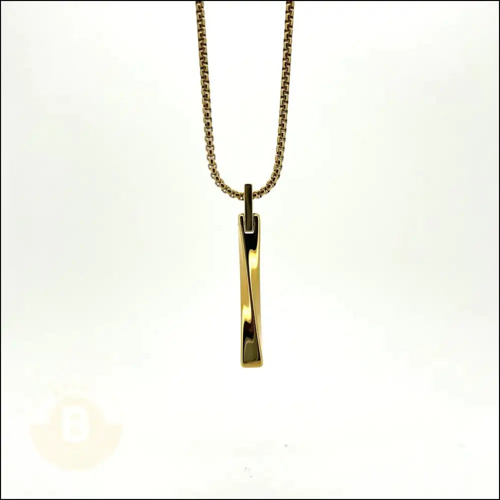 Quirinus Vertical Mobius Bar with Box Chain Necklace - BERML BY DESIGN JEWELRY FOR MEN