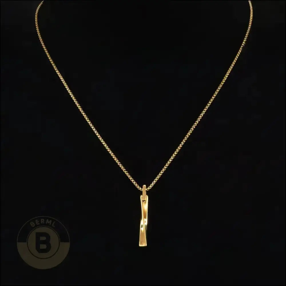 Quirinus Vertical Mobius Bar with Box Chain Necklace - BERML BY DESIGN JEWELRY FOR MEN