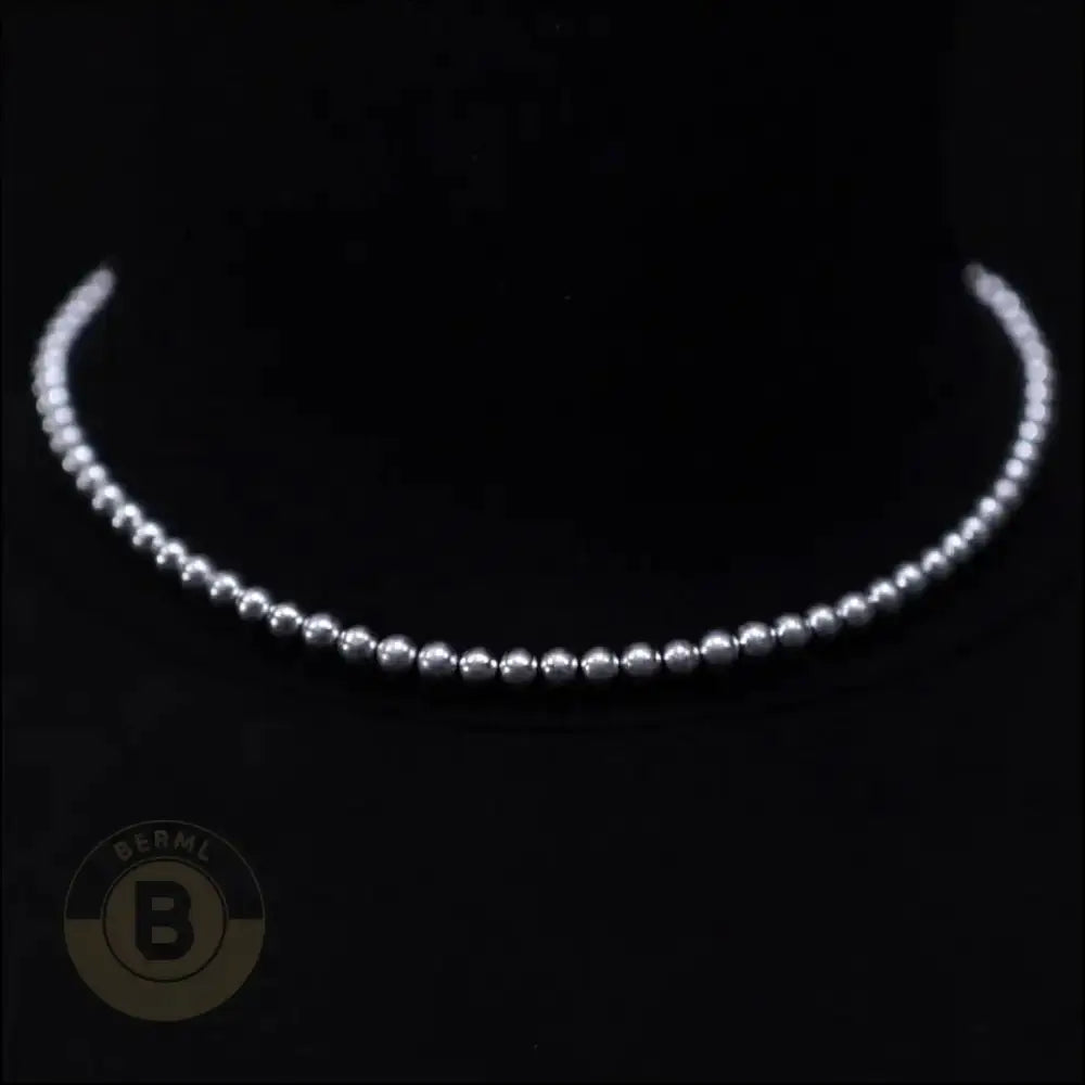 Santiago Sterling Silver Solid Beads Necklace - BERML BY DESIGN JEWELRY FOR MEN